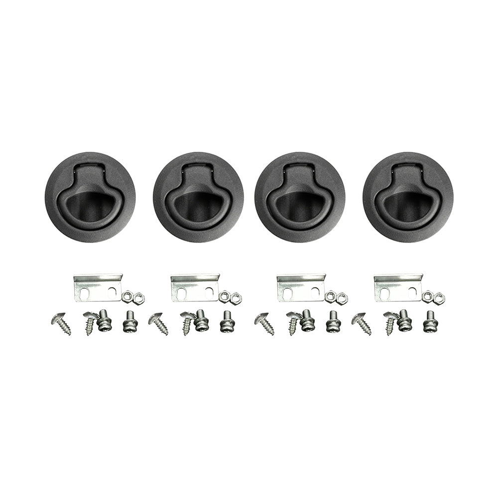4x Round Flush Pull Slam Hatch Latch Door Lock Suitable For RV / Marine / Boat / Caravan-0