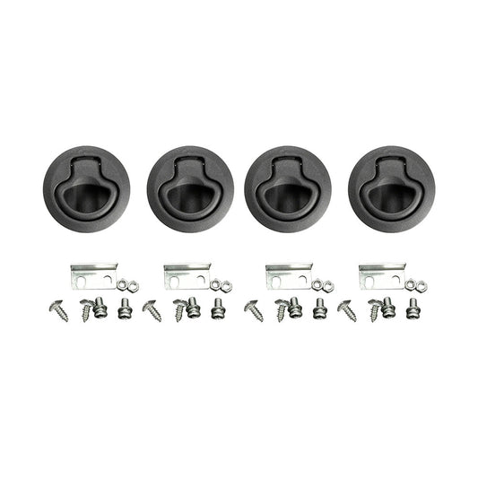 4x Round Flush Pull Slam Hatch Latch Door Lock Suitable For RV / Marine / Boat / Caravan-0