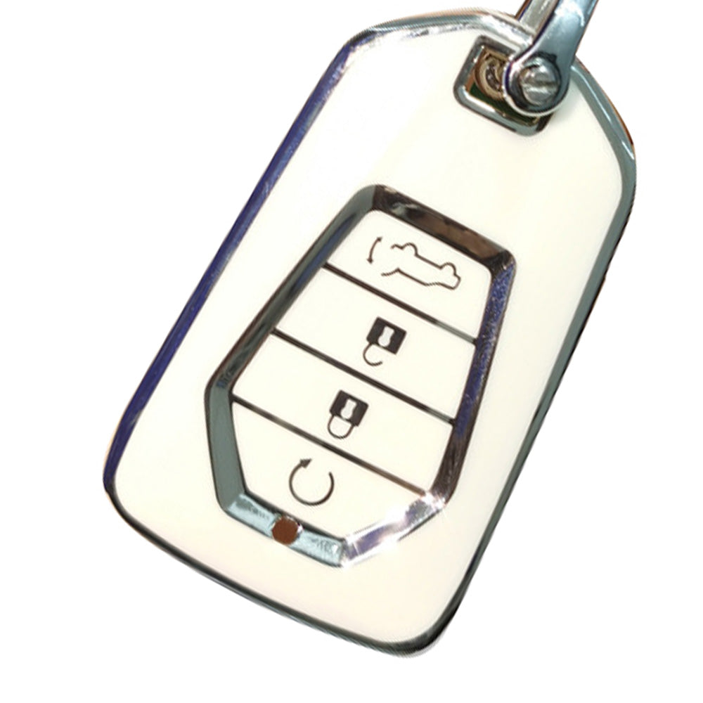 TPU 4-Button Car Remote Key Fob Cover Suitable For Isuzu D-MAX / MU-X MUX White-4