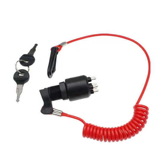 Ignition Key Switch With Safety Lanyard Suitable For Evinrude / Johnson OMC 5005801-0