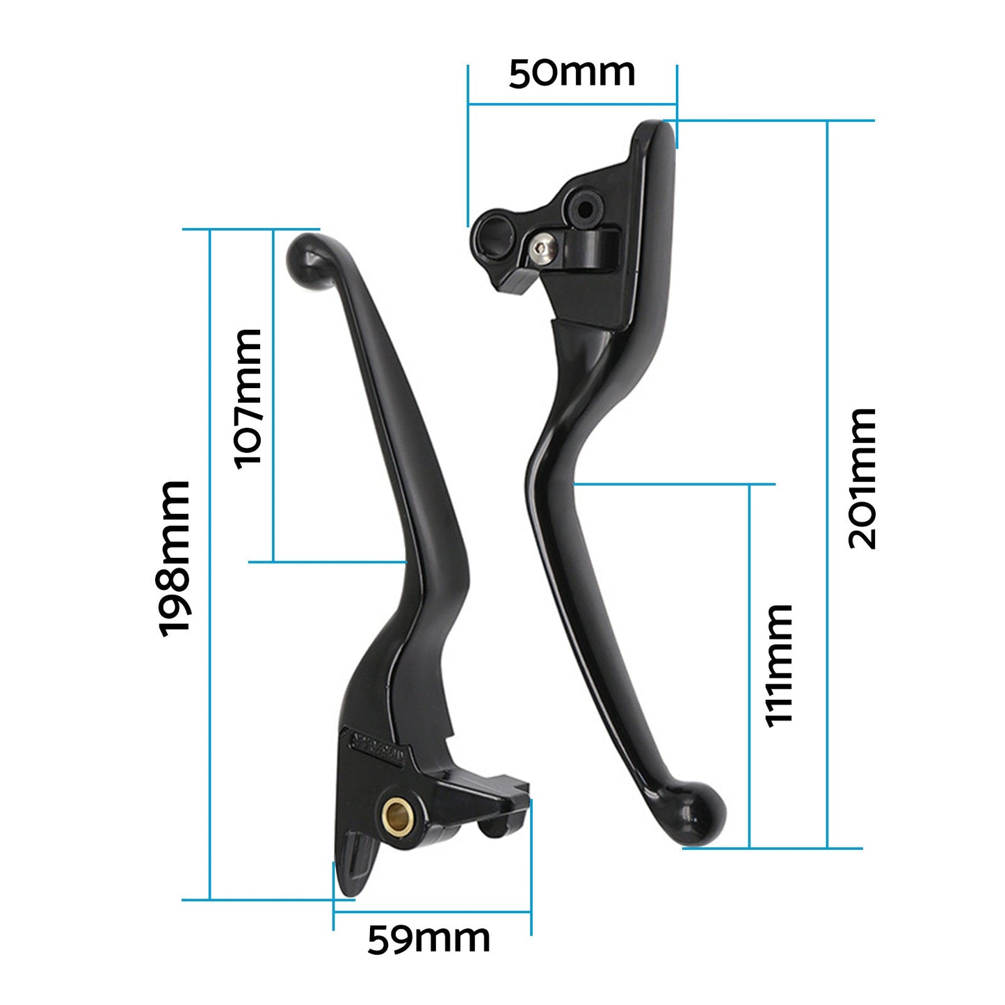 2x Brake Clutch Levers Suitable For Harley 2015-2023 Softail Slim Fat Boy-2