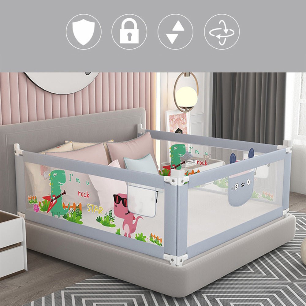Adjustable Folding Kids Safety Bed Rail/BedRail Cot Guard Protecte Child Toddler - Frazy's Auto Parts