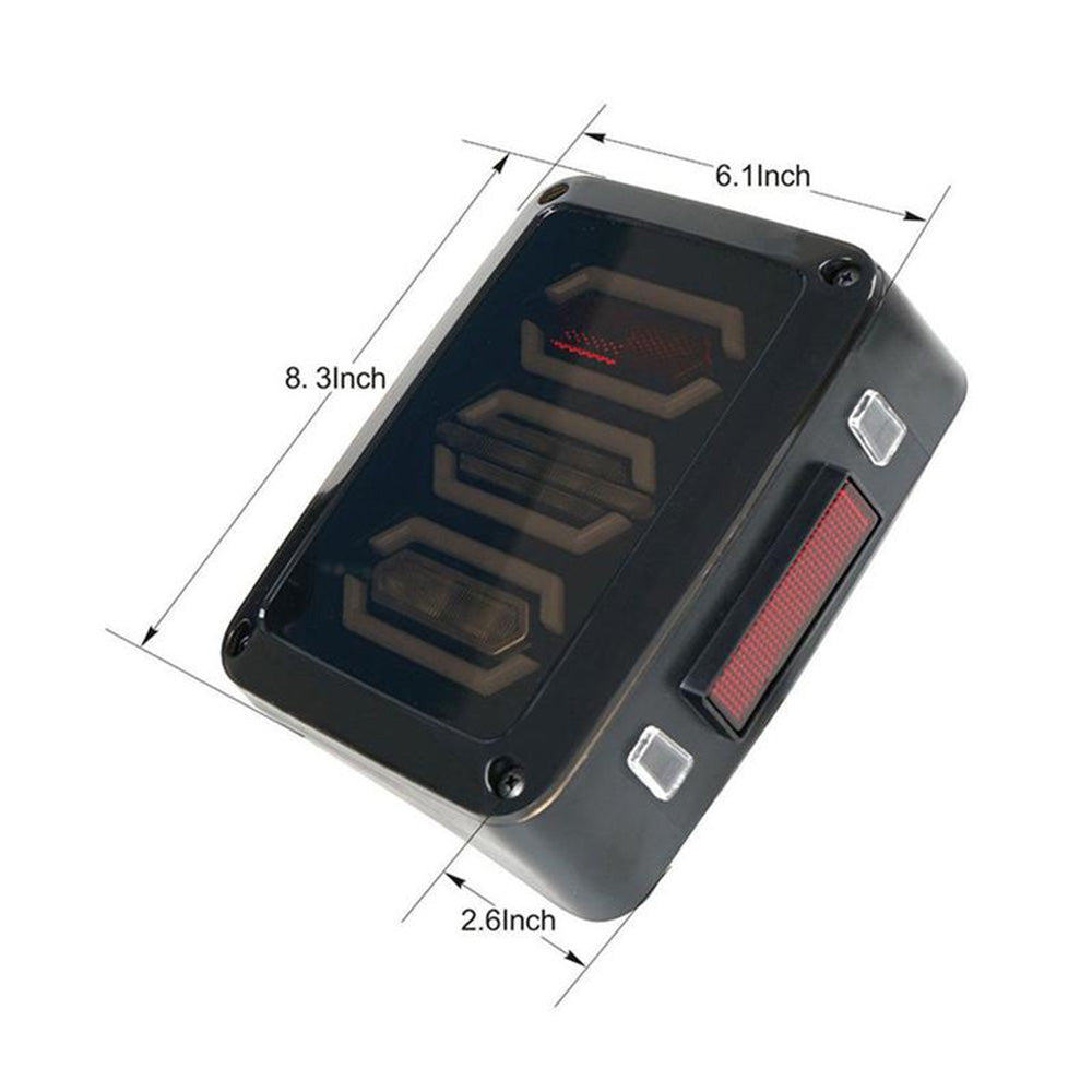 Smoked LED Tail Lights Rear Lamp Suitable For Jeep Wrangler JK 2007-2017-1