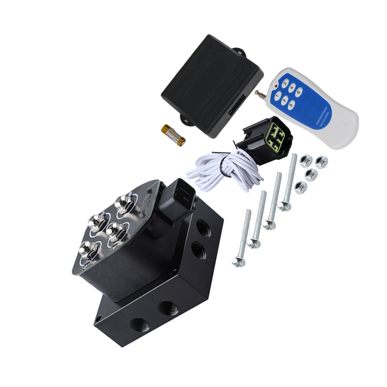 Air Suspension Valve Block Remote Kit Suitable For Vehicle Motorcycle 200PSI 12V - Frazy's Auto Parts