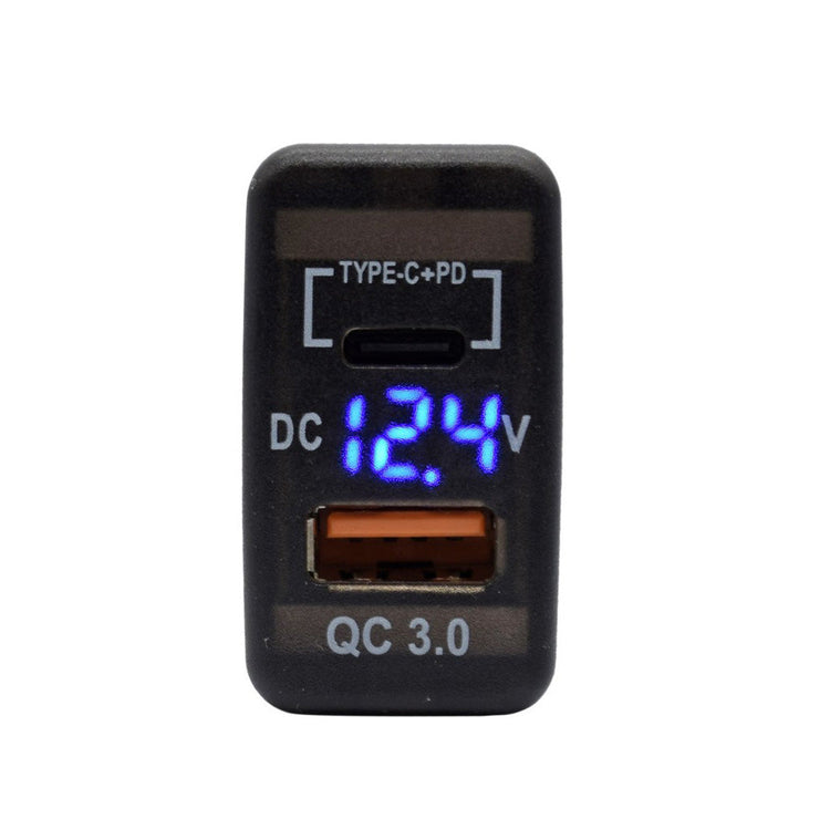 Type-C  USB Car Charger Adapter Voltmeter Suitable For Land Cruiser Prado 120-4
