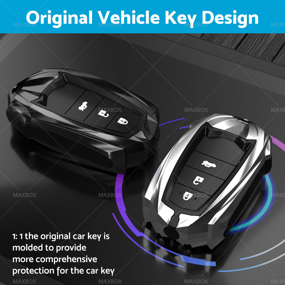 Car Key Cover Silicone Alloy Key Case Protection Suitable for Toyota Vios Yaris-3