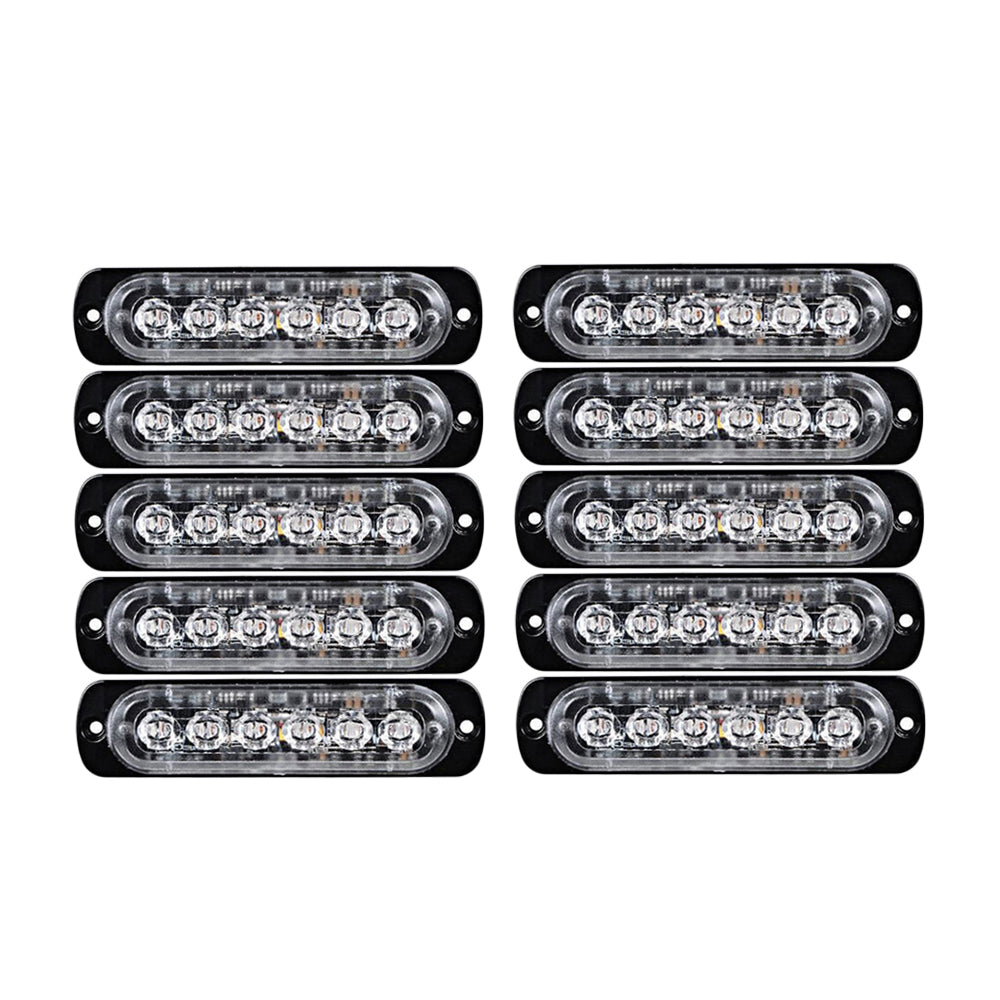 10x Amber Strobe Light 6 LED Grill Mount Flashing Beacon Suitable For Recovery Breakdown Use-0