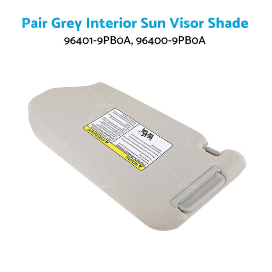 Right & Left Interior Sun Visor Shade Grey Suitable For Nissan Pathfinder R52 2013-2018-0