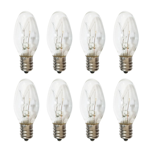 8x 7W/10W 240V E12/E14 Clear Bulbs Suitable For Night Light Replacement Warm Yellow Light-0