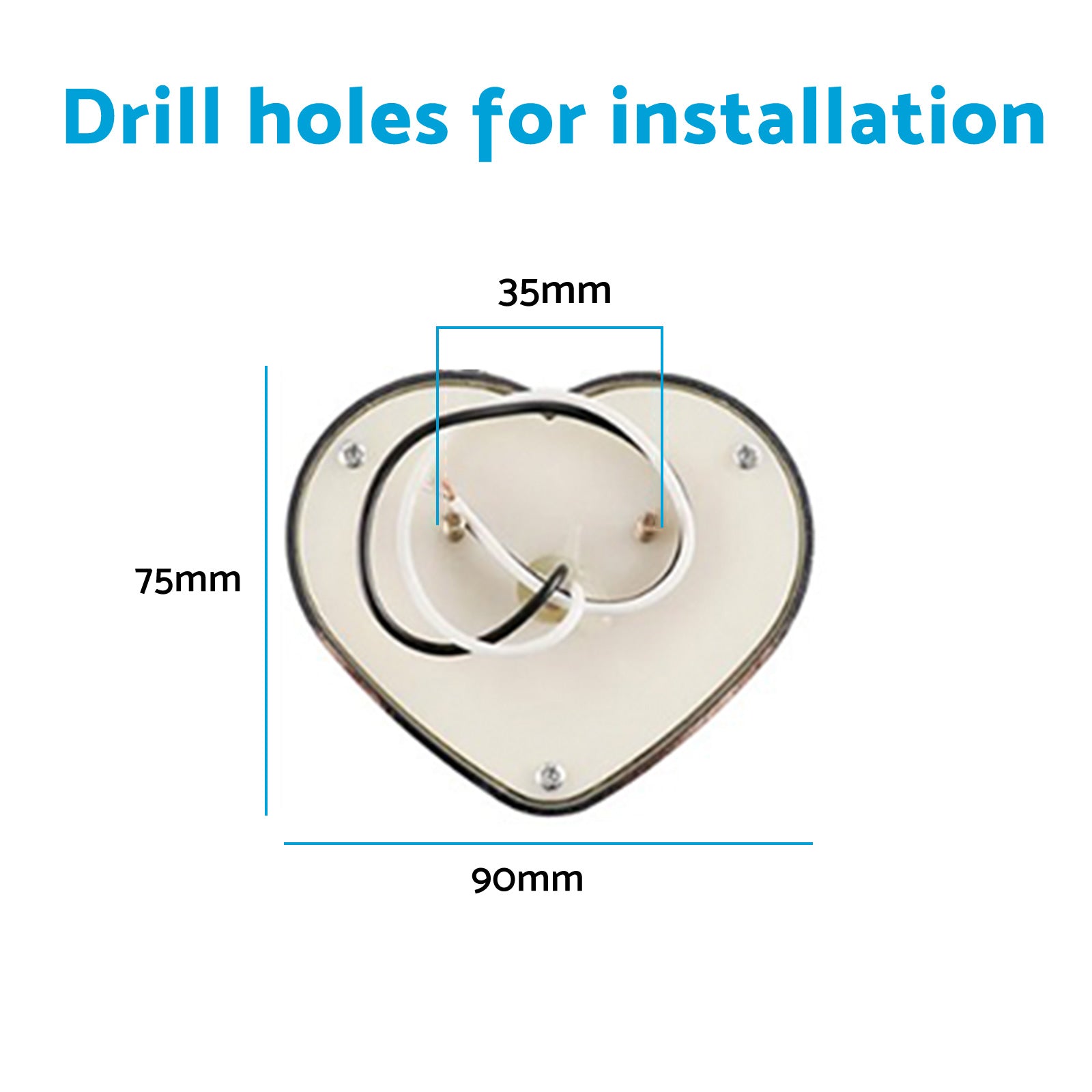 Heart Pair 12V LED Side Marker Indicators Clear Flash Amber-3