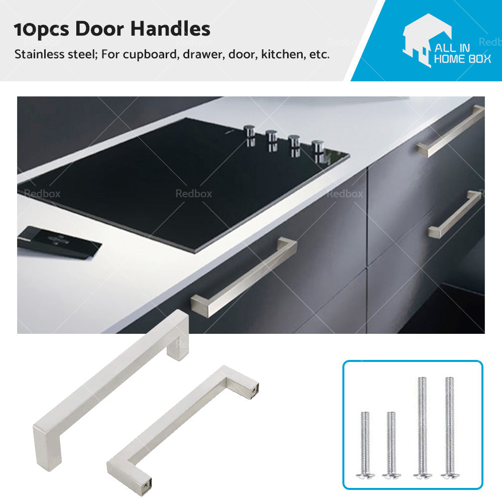 10 X Kitchen Cabinet Door Handles Matte Stainless Steel Drawer Cupboard Pulls-0