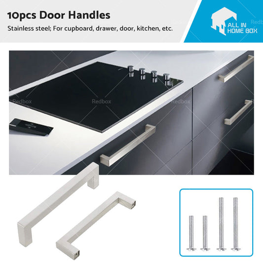 10 X Kitchen Cabinet Door Handles Matte Stainless Steel Drawer Cupboard Pulls-0