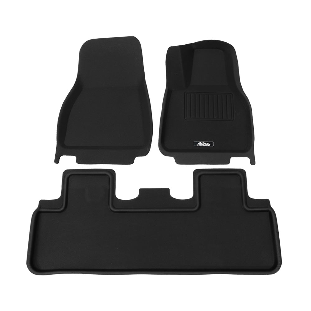 RHD Front & Rear Rubber Floor Mats Set Suitable For Tesla Model Y 2021-2024-0