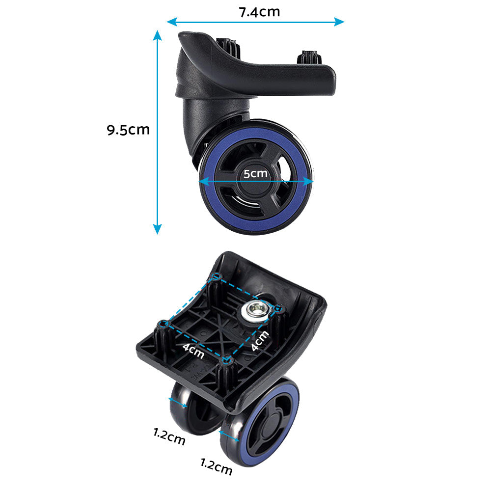 4x Luggage Wheels Replacement 360° Silent Spinner Suitable For Travel Suitcase Trolley Case-2