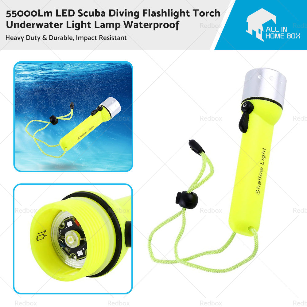 180Lm LED Scuba Diving Flashlight Torch Underwater Light Lamp Waterproof-0