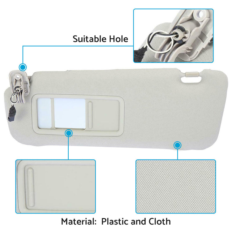 Left Sun Visor w or  Mirror Passenger Side TDY1-69-320 For Mazda CX-9 2010-2015-4