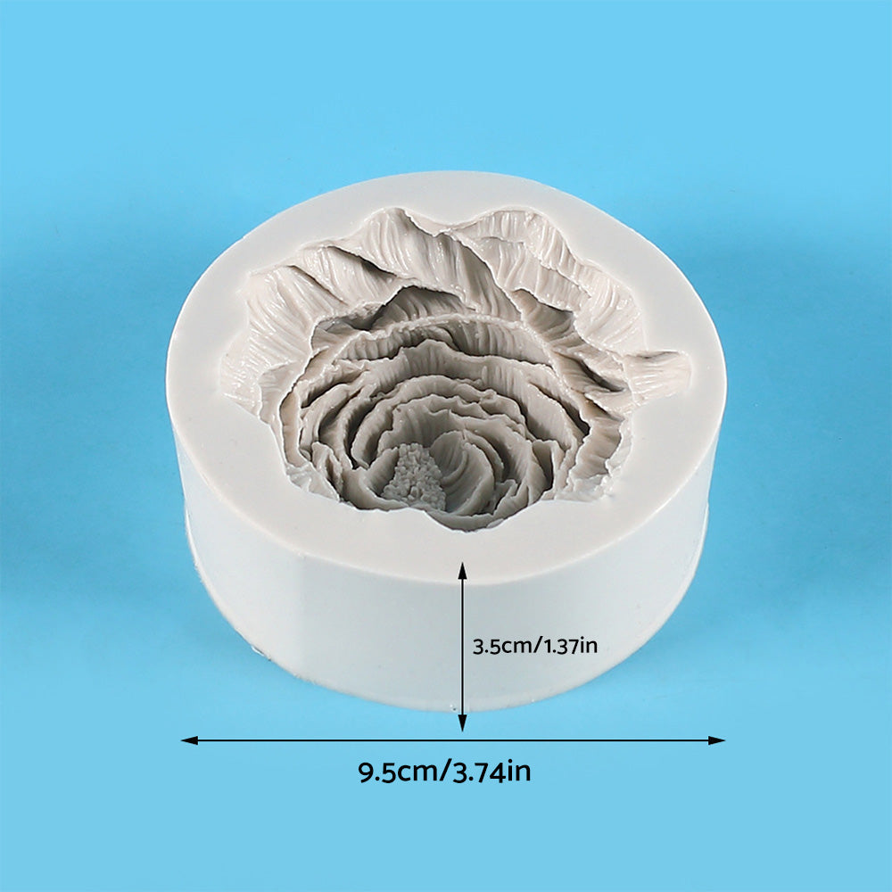 Silicone Peony Aromatherapy Soap Wax Candle MOLD Making Resin Mould DIY Craft-3