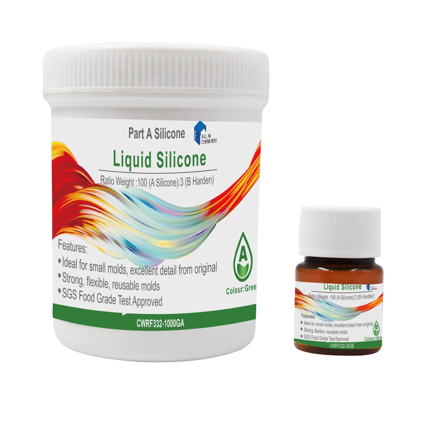 SH25 Liquid Silicone Rubber Mould Making Kit 100:3 Part Mix Suitable For Casting 1Kg 2Kg 5Kg 10Kg Green-3