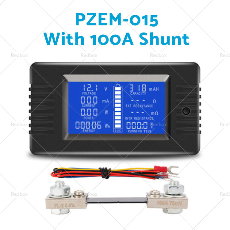 50-300A LCD Display DC Battery Monitor Meter 200V Voltmeter Amp For RV System-6