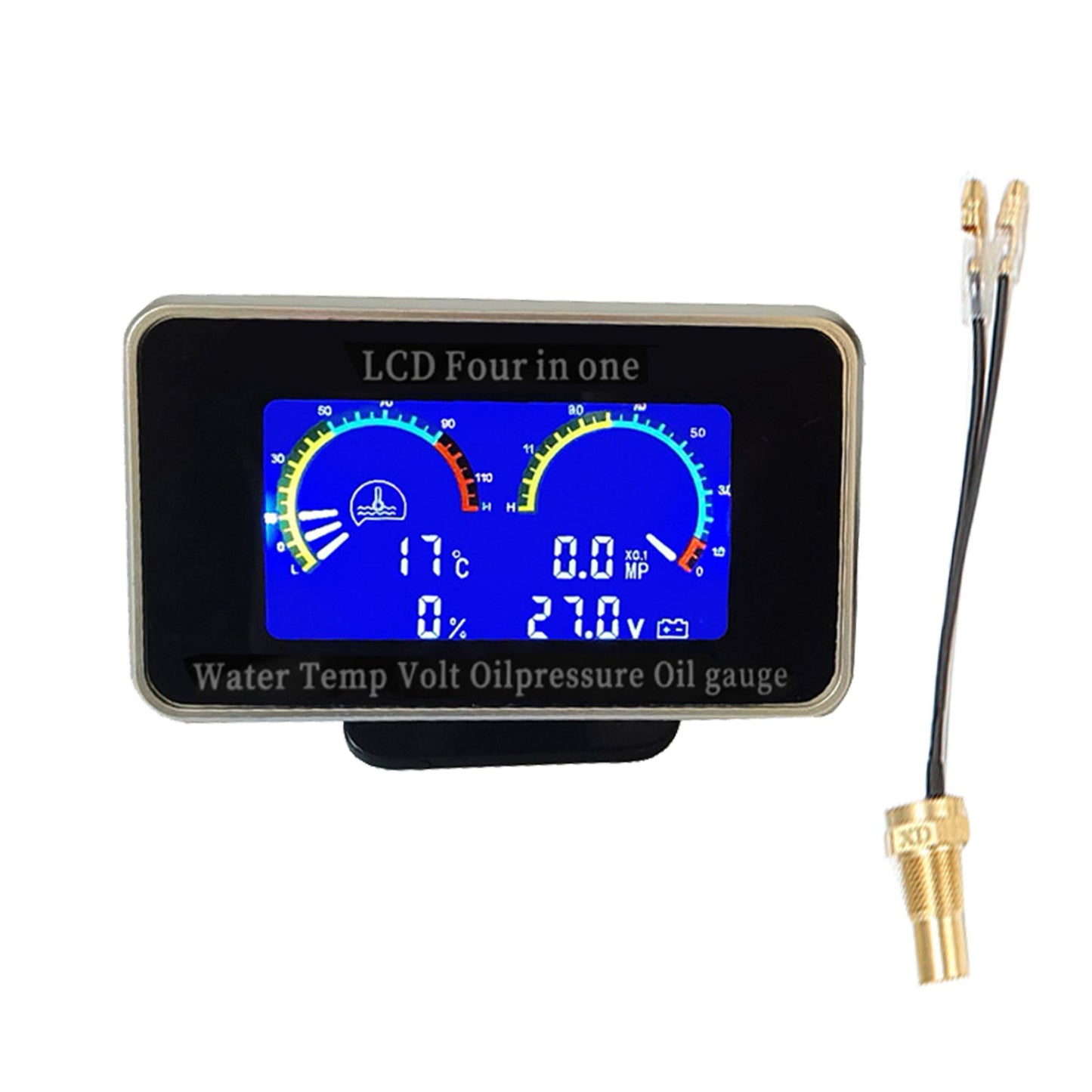 4-in-1 Car LCD Digital Gauge Suitable For Oil Pressure, Voltage, Water Temperature & Fuel-2