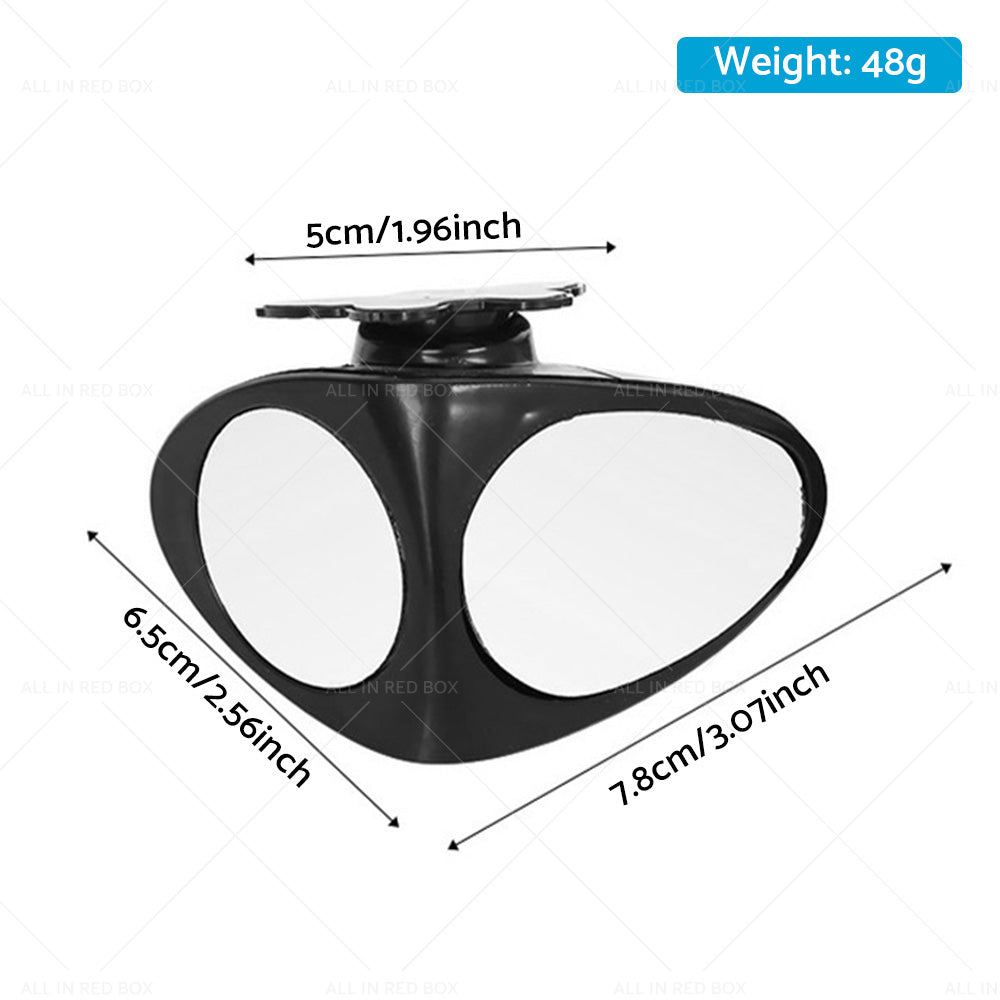 2PCS Car Exterior Panoramic Door Side Rear View Mirror Blind Spot Wide Angle 360-1