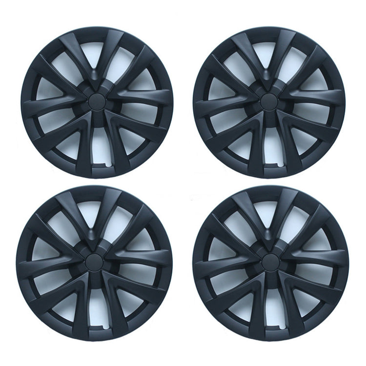 4x Matt Black Wheel Hub Caps Suitable For Tesla Model 3-0