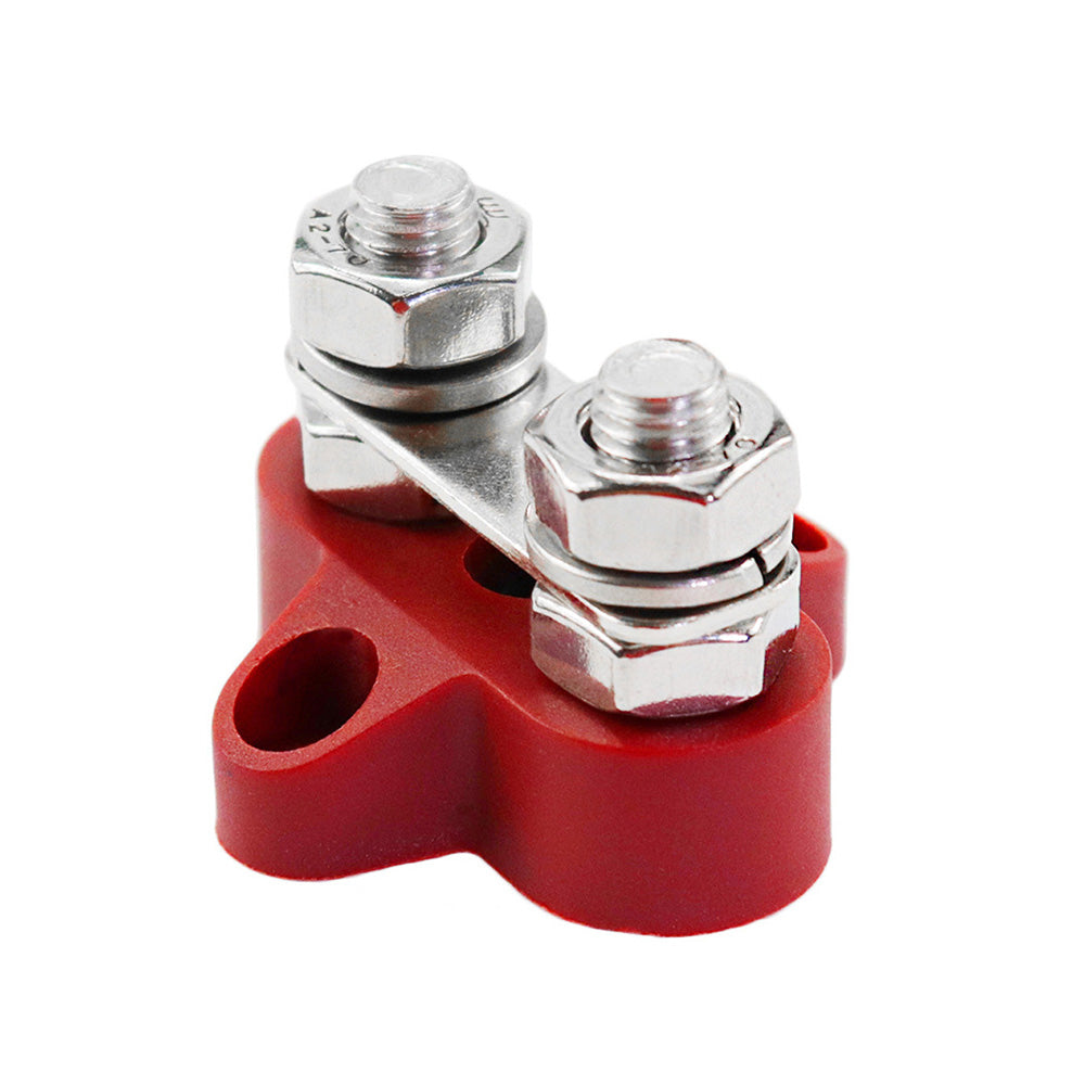 1x Bus Bar M8-M8 2 Post 12V-24V Terminal Block Positive Distribution 150A Red-1