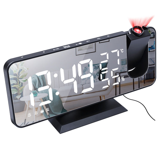 Projection on Ceiling Digital Dual Alarm Clock Bedroom Radio LED Big Screen-0