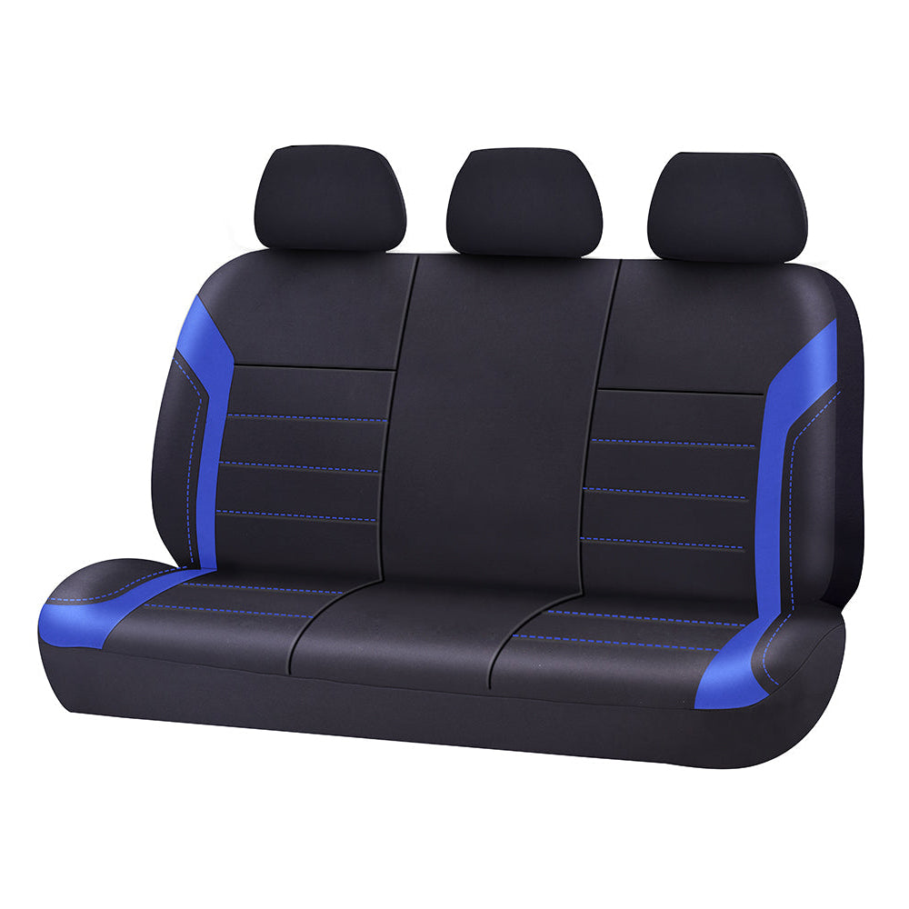Universal Rear Seat Covers 06/08H Neoprene Black Blue Suitable for Cars & Utes-0