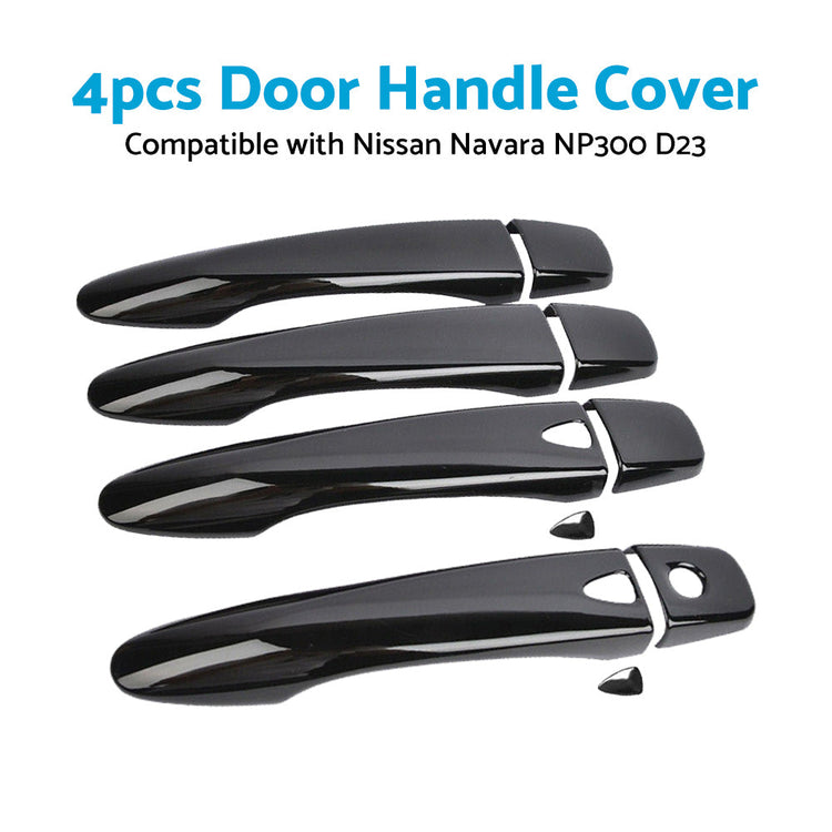 4x Black Door Handle Covers Suitable For Nissan Navara NP300 D23 2015-Onwards-3