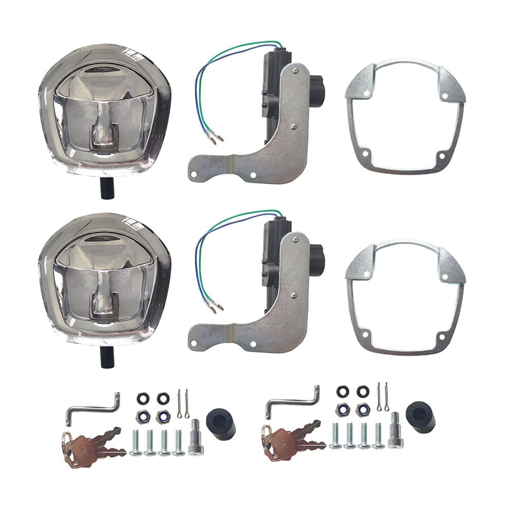 2x Power Operated Recessed Folding Whale Tail T Lock Handle Suitable For Trailer Tool Box-0