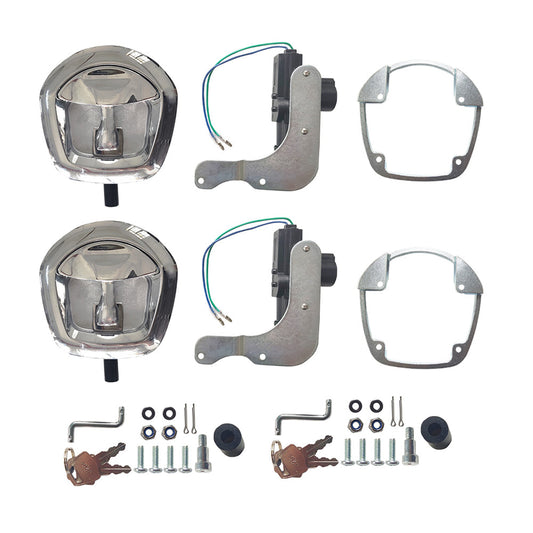 2x Power Operated Recessed Folding Whale Tail T Lock Handle Suitable For Trailer Tool Box-0