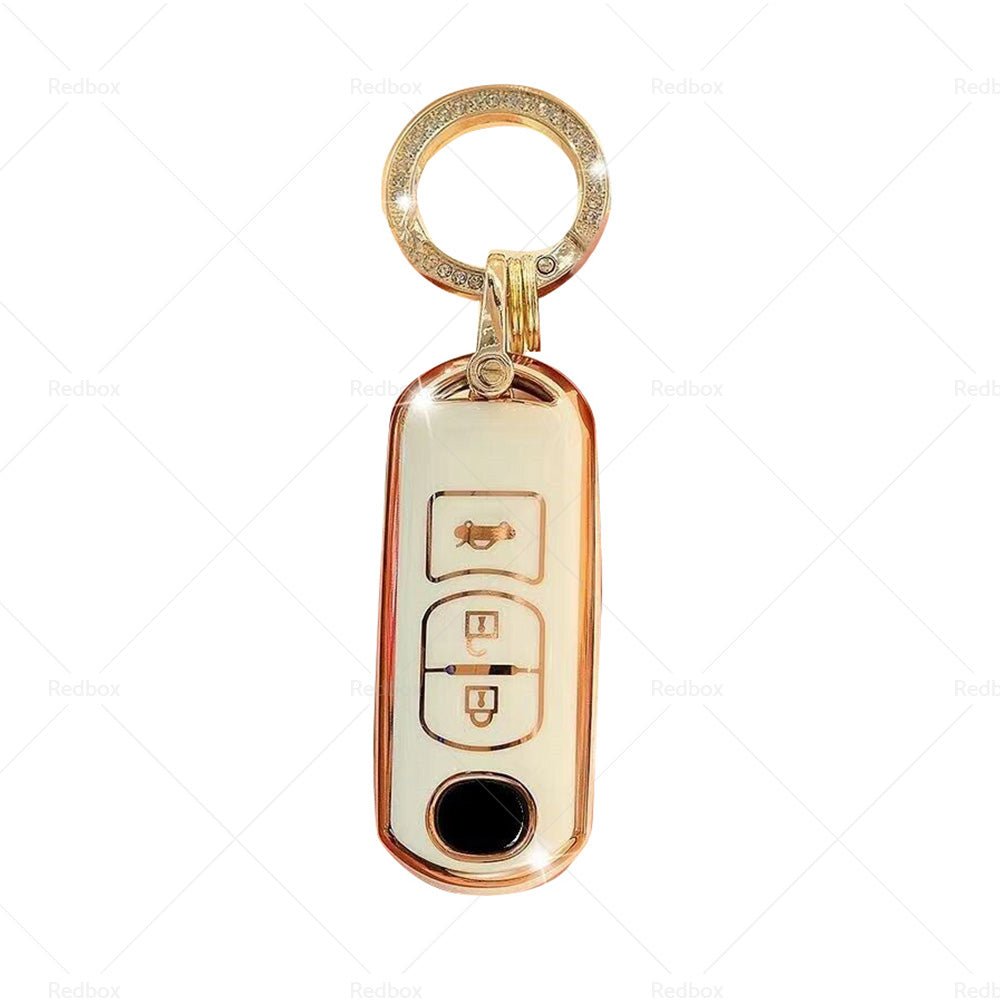 Beige TPU Car Remote Key Fob Case Cover Fits For Mazda 2 3 5 6 CX - 3 CX - 5 CX - 7 - Frazy's Auto Parts