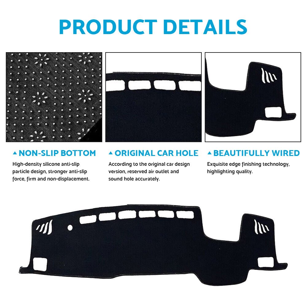 Black Dash Mat Suitable For Toyota Kluger XU75R Grande inchWith HUDinch 2021 - 2022 - Frazy's Auto Parts