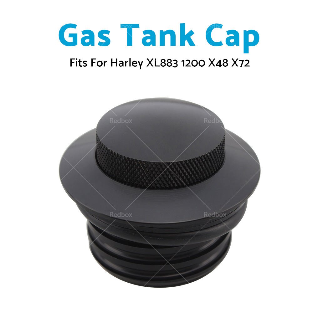 Black Flush Gas Tank Cap Fuel Cover Fit For Harley Touring Sportster XL883 1200 - Frazy's Auto Parts