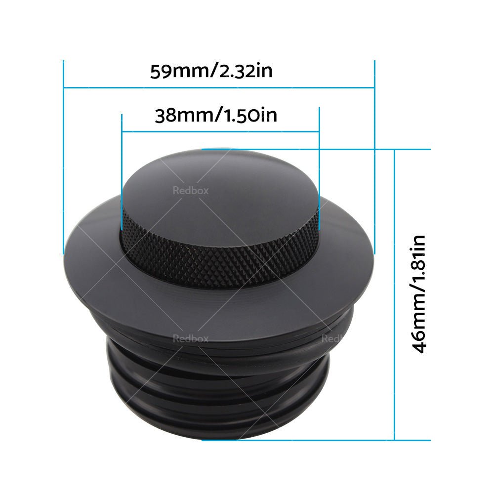 Black Flush Gas Tank Cap Fuel Cover Fit For Harley Touring Sportster XL883 1200 - Frazy's Auto Parts
