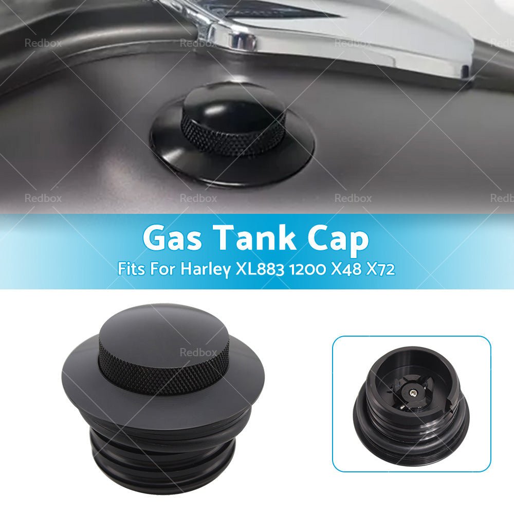 Black Flush Gas Tank Cap Fuel Cover Fit For Harley Touring Sportster XL883 1200 - Frazy's Auto Parts