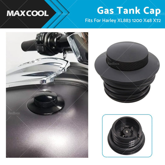 Black Flush Gas Tank Cap Fuel Cover Fit For Harley Touring Sportster XL883 1200 - Frazy's Auto Parts