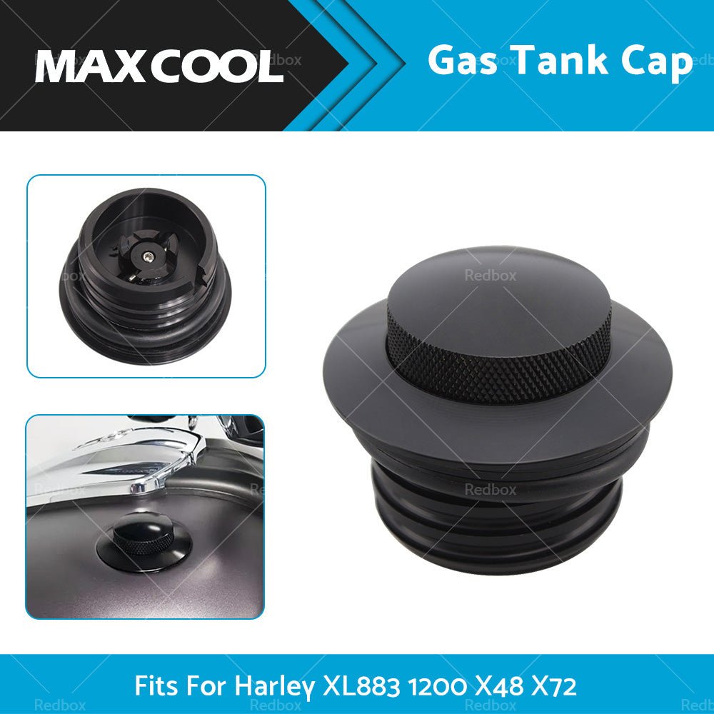 Black Flush Gas Tank Cap Fuel Cover Fit For Harley Touring Sportster XL883 1200 - Frazy's Auto Parts