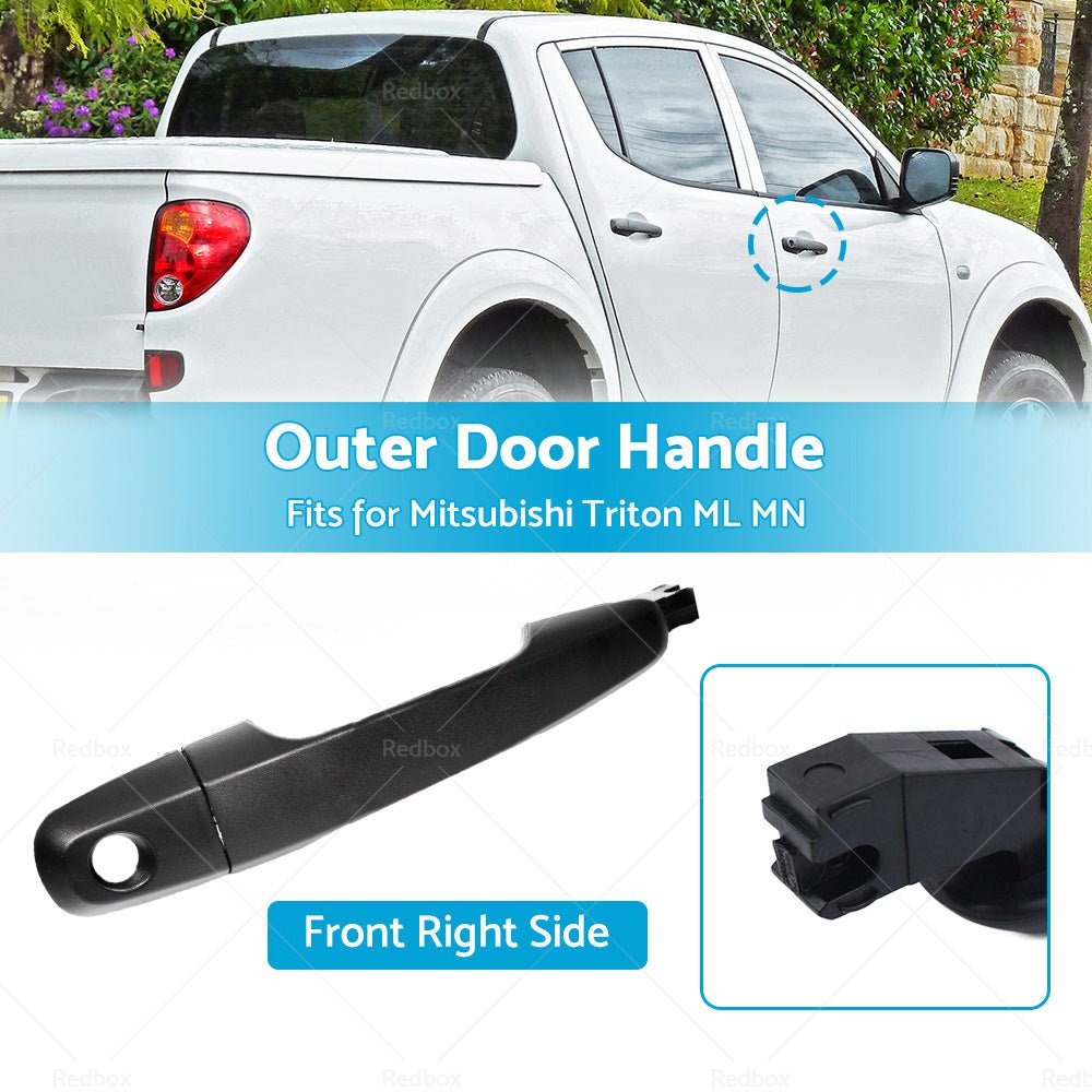 Black Front Right Outer Door Handle Suitable For Mitsubishi Triton ML MN 06 - 15 - Frazy's Auto Parts
