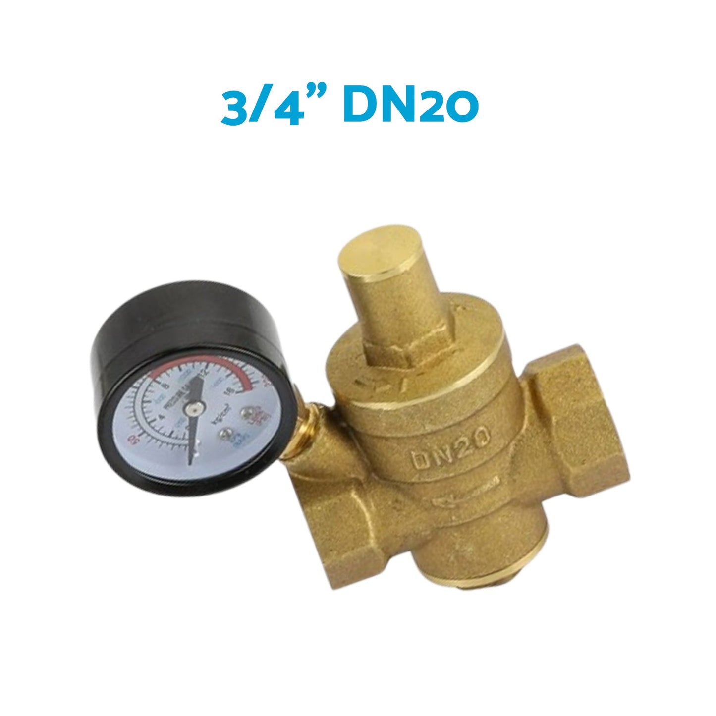 Brass Adjustable Water Pressure Reducing Valve with Gauge DN15 / DN20 / DN25 - Frazy's Auto Parts