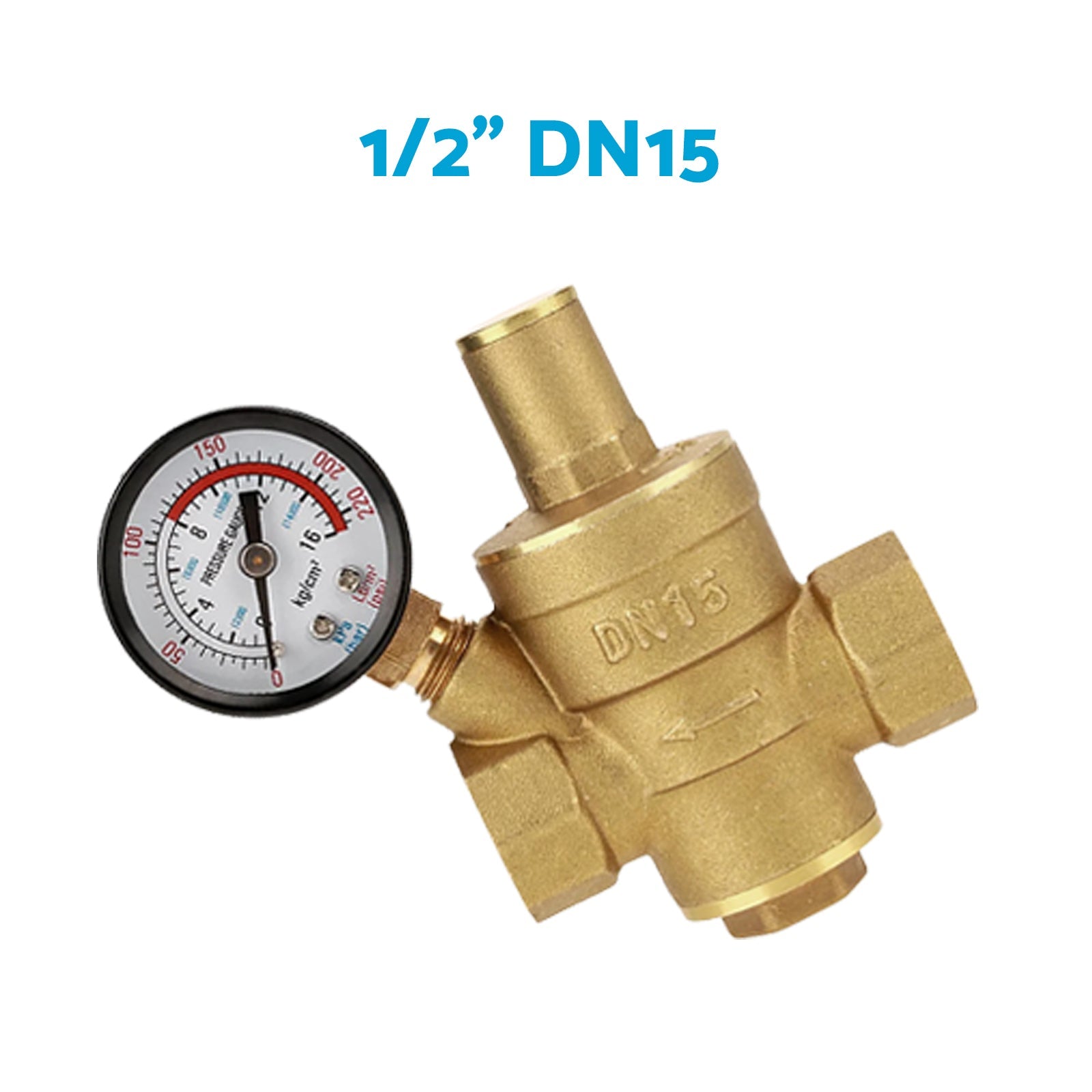 Brass Adjustable Water Pressure Reducing Valve with Gauge DN15 / DN20 / DN25 - Frazy's Auto Parts
