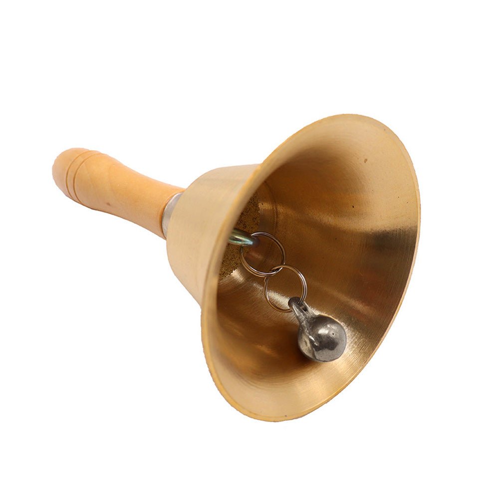 Brass Hand Bell Loud Call Bell Handbell Desk Ringbell for Wedding Festival - Frazy's Auto Parts