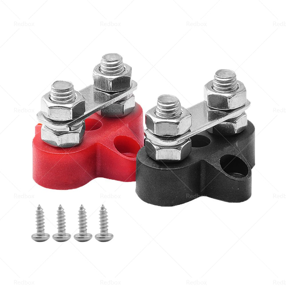 Bus Bar Terminal Blocks Heavy Duty M8+M8 Positive Power Distribution Studs - Frazy's Auto Parts