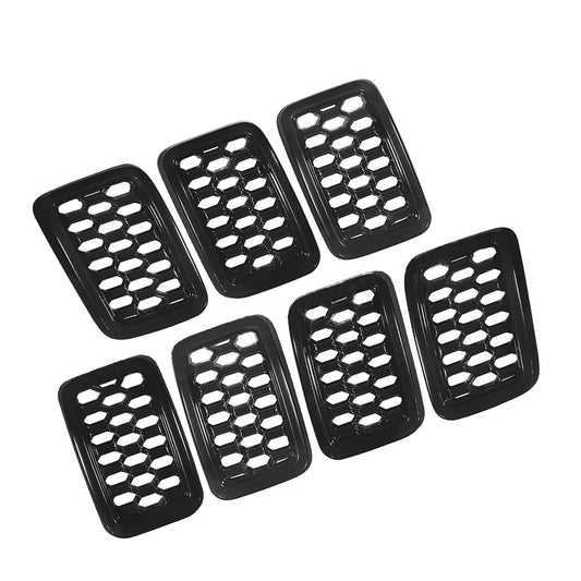 Front Grille Mesh Covers Inserts Suitable For Jeep Grand Cherokee 2017-2022 Black-0