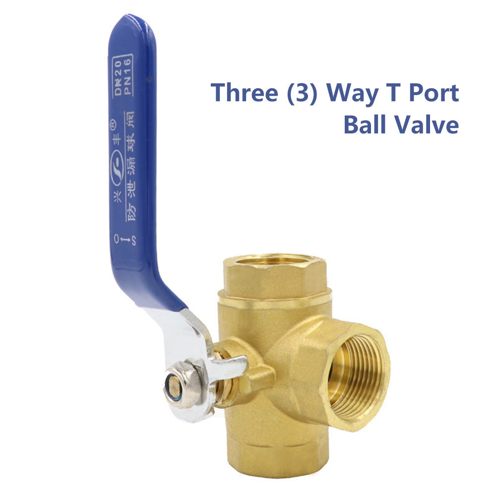 Three Way T Port Brass Ball Valve Suitable For Kitchen Water Pipe Systems-2