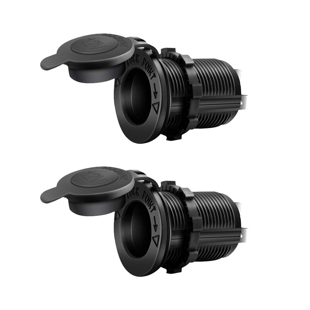 2x Waterproof 12V Car Cigarette Lighter Socket With USB Charger Power Adapter Outlet-0