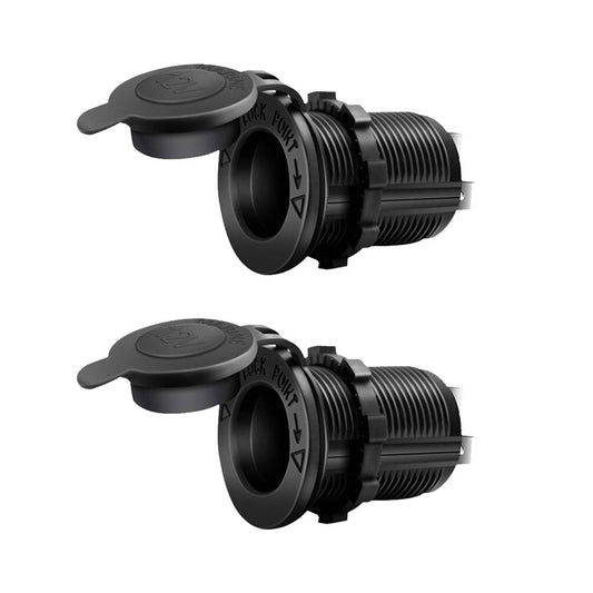 2x Waterproof 12V Car Cigarette Lighter Socket With USB Charger Power Adapter Outlet-0