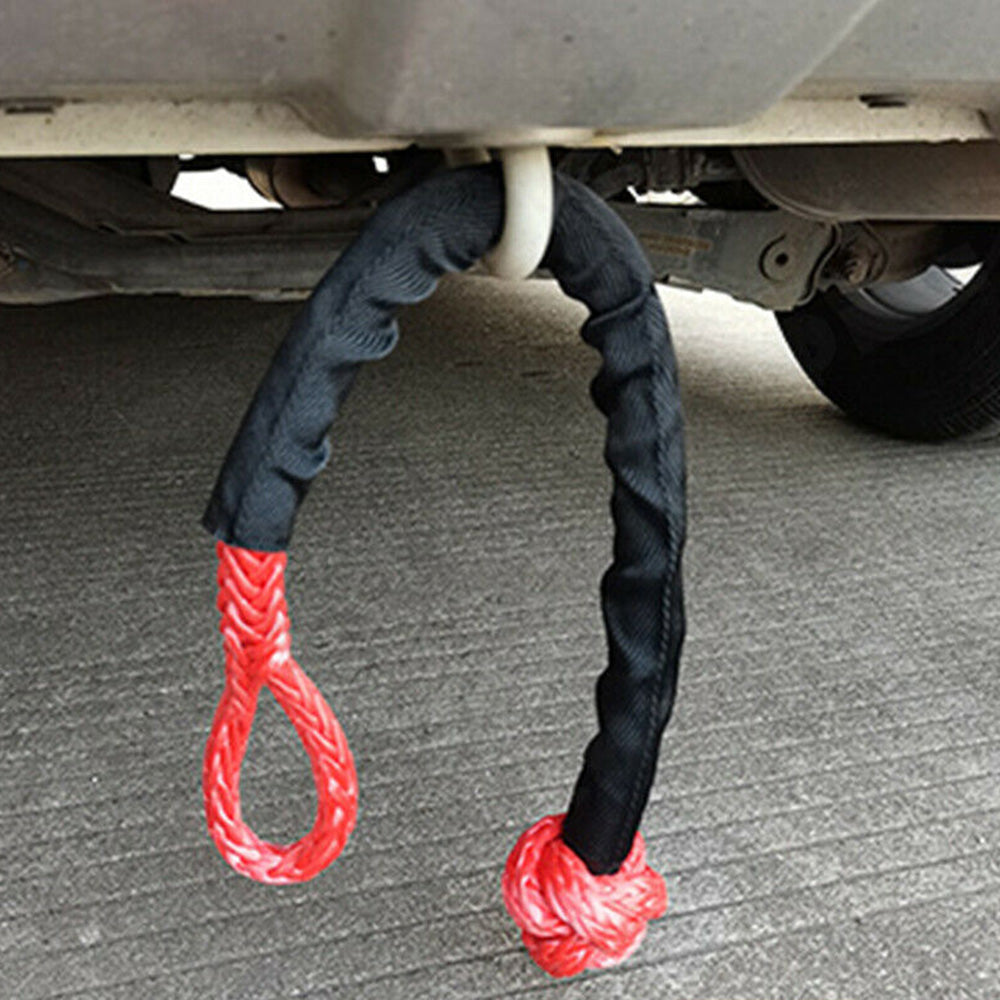 Recovery Pulley Kit Suitable For Winch Ropes 3/8 inch & 1/2 inch Soft Shackle Red & Black-3