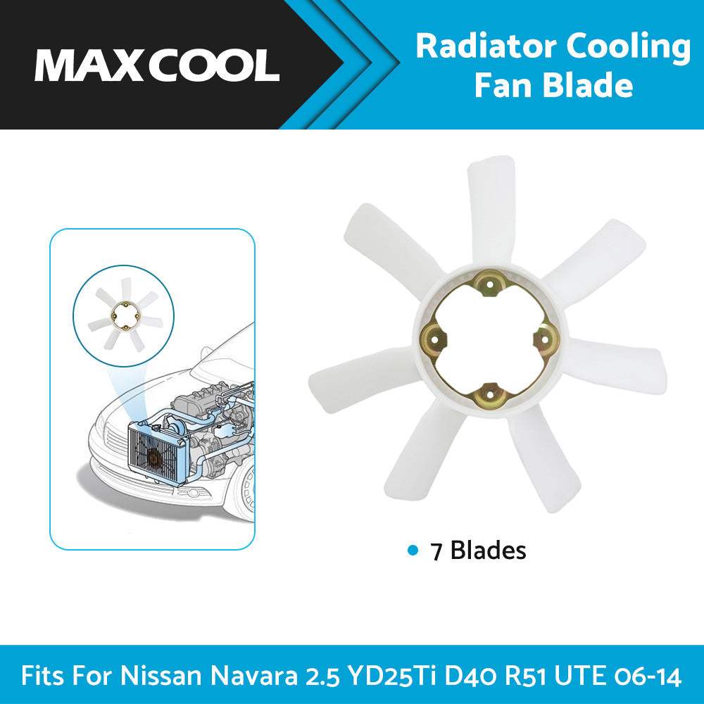 Radiator Cooling Fan 7 Blades Fits Nissan Navara 2. 5 YD25Ti D40 R51 UTE 06-14-2